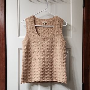 NWT Hem & Thread Beige Knit Tank Top